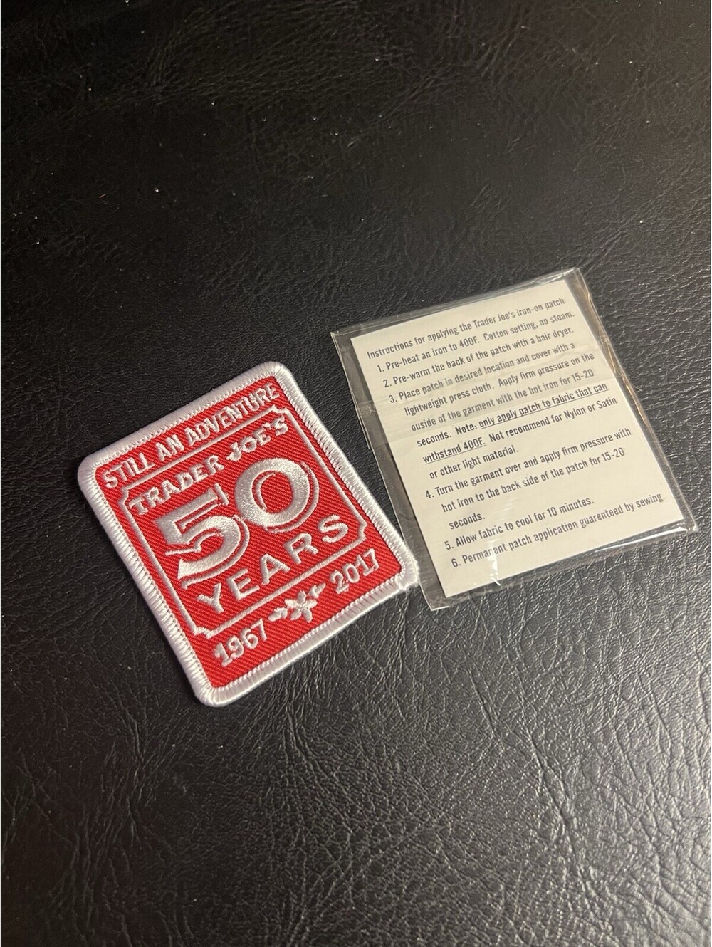Trader Joes 50 Years Iron On Embroidered Patch NEW 1967-2017 Still An Adventure